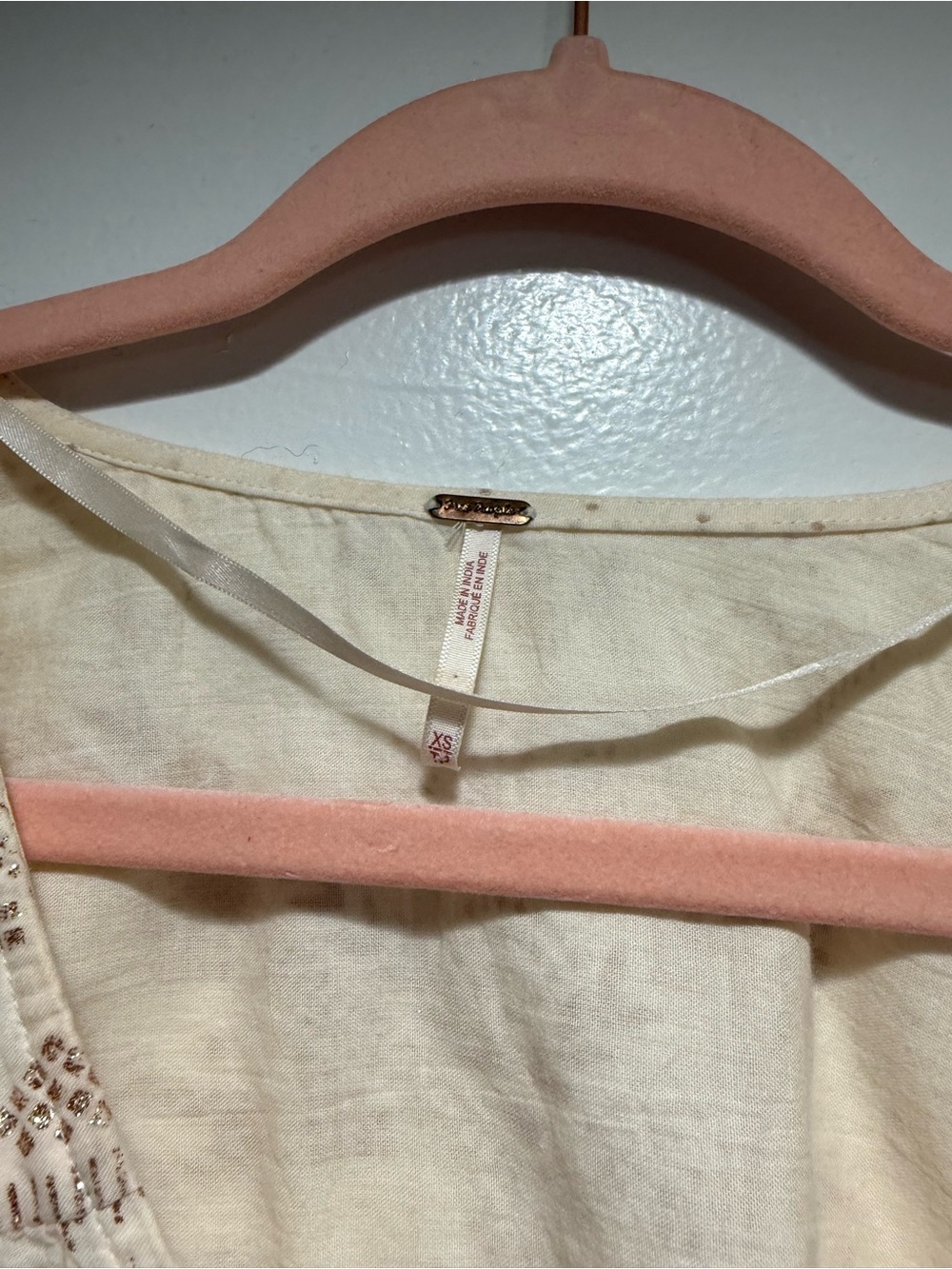 Free People Cream Embroidered Peasant Blouse - Picture 2 of 3